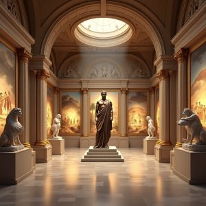 Flux_Dev_A_lavish_highceilinged_virtual_museum_gallery_with_po_1 Ancient Greece: Virtual Museum Tour of Odysseus' World