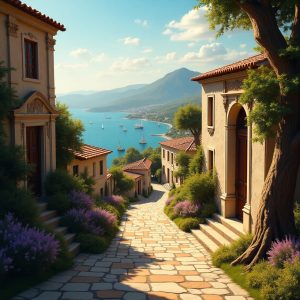 Flux_Dev_A_serene_and_vibrant_depiction_of_Ancient_Ithaca_the__1 Virtual Walking Tour: Ancient Ithaca — Home of Odysseus
